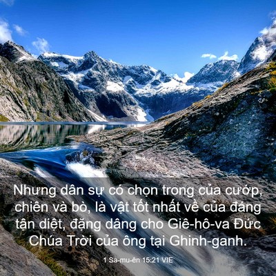 Picture 03 - 1 Sa-mu-ên 15:21 VIE - Nhưng dân sự có chọn trong của cướp, - Bible Verse Picture