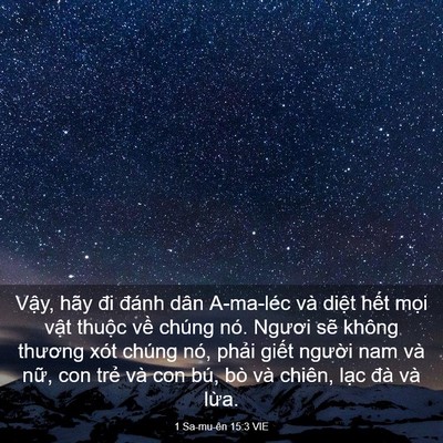 Picture 03 - 1 Sa-mu-ên 15:3 VIE - Vậy, hãy đi đánh dân A-ma-léc và diệt - Bible Verse Picture