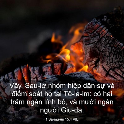 Picture 03 - 1 Sa-mu-ên 15:4 VIE - Vậy, Sau-lơ nhóm hiệp dân sự và điểm - Bible Verse Picture