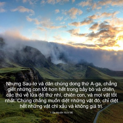 Picture 03 - 1 Sa-mu-ên 15:9 VIE - Nhưng Sau-lơ và dân chúng dong thứ A-ga, - Bible Verse Picture
