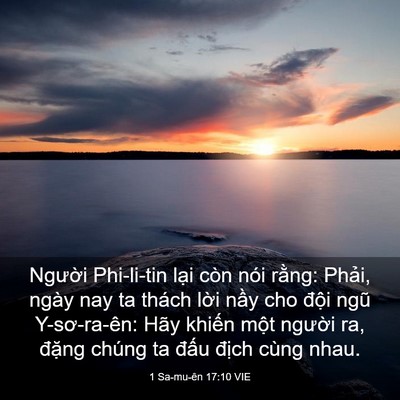 Picture 03 - 1 Sa-mu-ên 17:10 VIE - Người Phi-li-tin lại còn nói rằng: - Bible Verse Picture