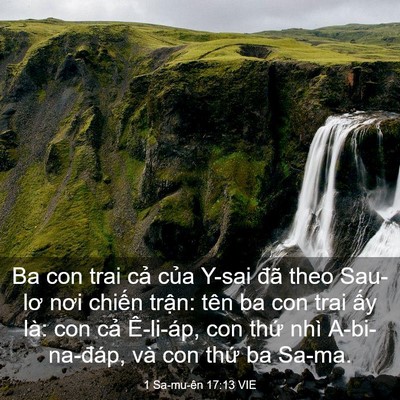 Picture 03 - 1 Sa-mu-ên 17:13 VIE - Ba con trai cả của Y-sai đã theo Sau-lơ - Bible Verse Picture