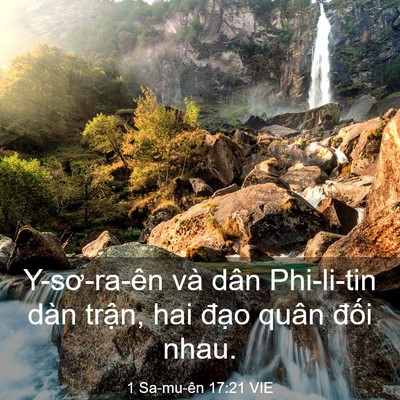 Picture 03 - 1 Sa-mu-ên 17:21 VIE - Y-sơ-ra-ên và dân Phi-li-tin dàn trận, hai - Bible Verse Picture