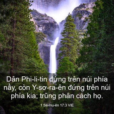 Picture 03 - 1 Sa-mu-ên 17:3 VIE - Dân Phi-li-tin đứng trên núi phía nầy, - Bible Verse Picture
