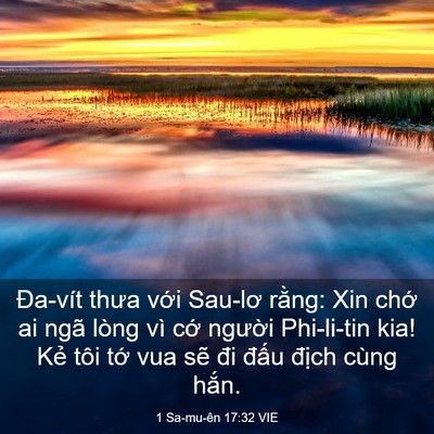 Picture 03 - 1 Sa-mu-ên 17:32 VIE - Đa-vít thưa với Sau-lơ rằng: Xin chớ ai - Bible Verse Picture
