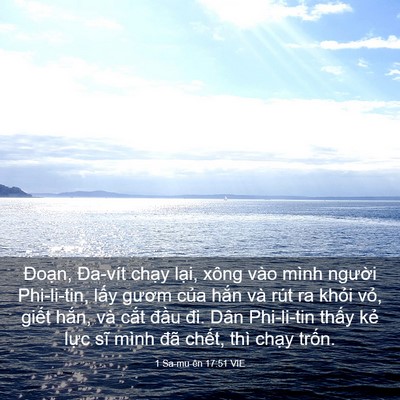 Picture 03 - 1 Sa-mu-ên 17:51 VIE - Đoạn, Đa-vít chạy lại, xông vào mình - Bible Verse Picture