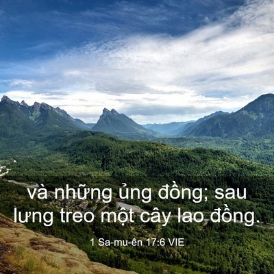 Picture 03 - 1 Sa-mu-ên 17:6 VIE - và những ủng đồng; sau lưng treo một - Bible Verse Picture