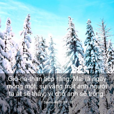 Picture 03 - 1 Sa-mu-ên 20:18 VIE - Giô-na-than tiếp rằng: Mai là ngày mồng - Bible Verse Picture