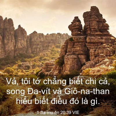 Picture 03 - 1 Sa-mu-ên 20:39 VIE - Vả, tôi tớ chẳng biết chi cả, song - Bible Verse Picture