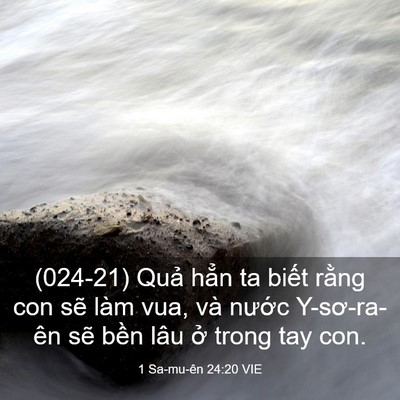 Picture 03 - 1 Sa-mu-ên 24:20 VIE - (024-21) Quả hẳn ta biết rằng con sẽ - Bible Verse Picture