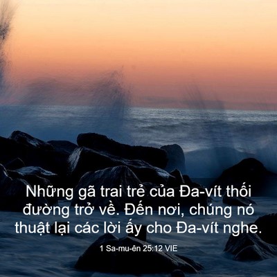 Picture 03 - 1 Sa-mu-ên 25:12 VIE - Những gã trai trẻ của Đa-vít thối - Bible Verse Picture
