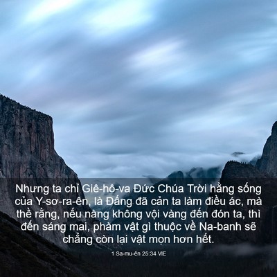 Picture 03 - 1 Sa-mu-ên 25:34 VIE - Nhưng ta chỉ Giê-hô-va Đức Chúa Trời - Bible Verse Picture