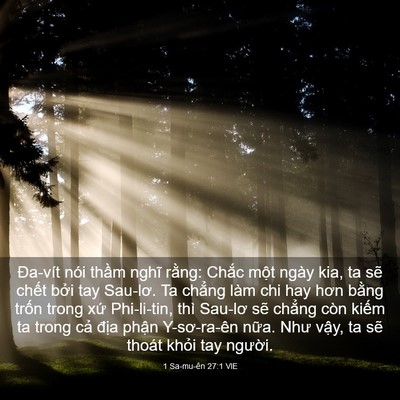Picture 03 - 1 Sa-mu-ên 27:1 VIE - Đa-vít nói thầm nghĩ rằng: Chắc một - Bible Verse Picture