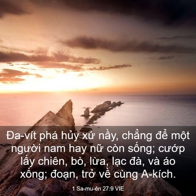 Picture 03 - 1 Sa-mu-ên 27:9 VIE - Đa-vít phá hủy xứ nầy, chẳng để - Bible Verse Picture