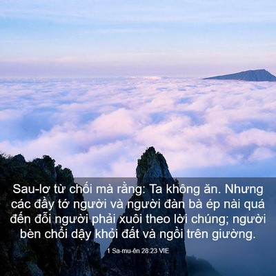 Picture 03 - 1 Sa-mu-ên 28:23 VIE - Sau-lơ từ chối mà rằng: Ta không ăn. - Bible Verse Picture