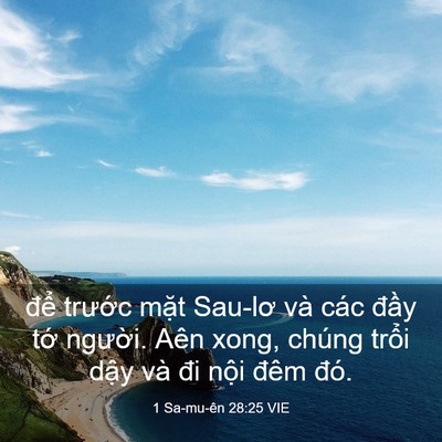 Picture 03 - 1 Sa-mu-ên 28:25 VIE - để trước mặt Sau-lơ và các đầy tớ - Bible Verse Picture