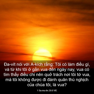 Picture 03 - 1 Sa-mu-ên 29:8 VIE - Đa-vít nói với A-kích rằng: Tôi có làm - Bible Verse Picture