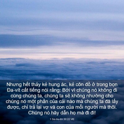 Picture 03 - 1 Sa-mu-ên 30:22 VIE - Nhưng hết thảy kẻ hung ác, kẻ côn - Bible Verse Picture
