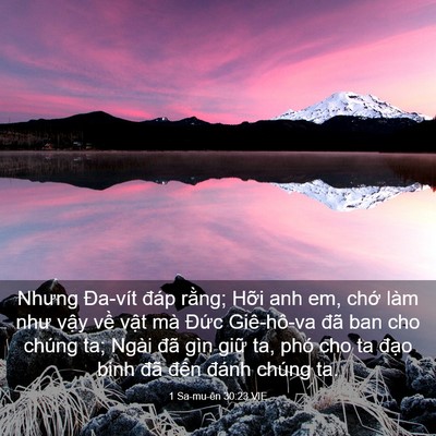 Picture 03 - 1 Sa-mu-ên 30:23 VIE - Nhưng Đa-vít đáp rằng; Hỡi anh em, chớ - Bible Verse Picture