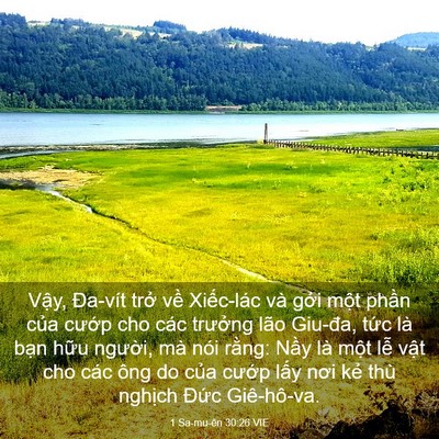 Picture 03 - 1 Sa-mu-ên 30:26 VIE - Vậy, Đa-vít trở về Xiếc-lác và gởi - Bible Verse Picture