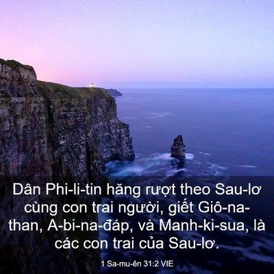 Picture 03 - 1 Sa-mu-ên 31:2 VIE - Dân Phi-li-tin hăng rượt theo Sau-lơ cùng - Bible Verse Picture