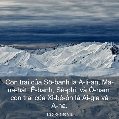 Picture 03 - 1 Sử Ký 1:40 VIE - Con trai của Sô-banh là A-li-an, Ma-na-hát, - Bible Verse Picture