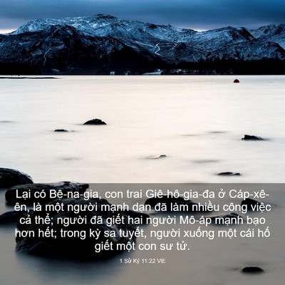 Picture 03 - 1 Sử Ký 11:22 VIE - Lại có Bê-na-gia, con trai Giê-hô-gia-đa - Bible Verse Picture