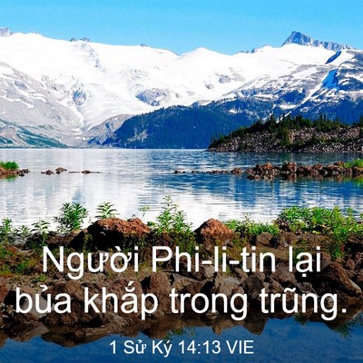 Picture 03 - 1 Sử Ký 14:13 VIE - Người Phi-li-tin lại bủa khắp trong - Bible Verse Picture