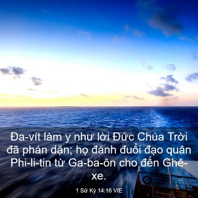 Picture 03 - 1 Sử Ký 14:16 VIE - Đa-vít làm y như lời Đức Chúa Trời - Bible Verse Picture