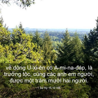 Picture 03 - 1 Sử Ký 15:10 VIE - về dòng U-xi-ên có A-mi-na-đáp, là - Bible Verse Picture