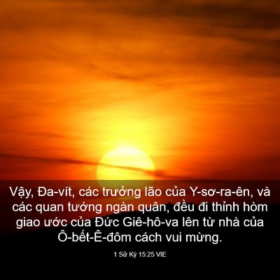 Picture 03 - 1 Sử Ký 15:25 VIE - Vậy, Đa-vít, các trưởng lão của - Bible Verse Picture