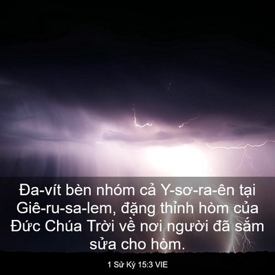 Picture 03 - 1 Sử Ký 15:3 VIE - Đa-vít bèn nhóm cả Y-sơ-ra-ên tại - Bible Verse Picture
