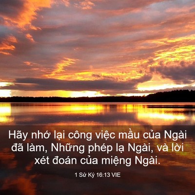 Picture 03 - 1 Sử Ký 16:13 VIE - Hãy nhớ lại công việc mầu của Ngài - Bible Verse Picture