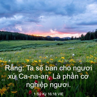 Picture 03 - 1 Sử Ký 16:18 VIE - Rằng: Ta sẽ ban cho ngươi xứ Ca-na-an, - Bible Verse Picture