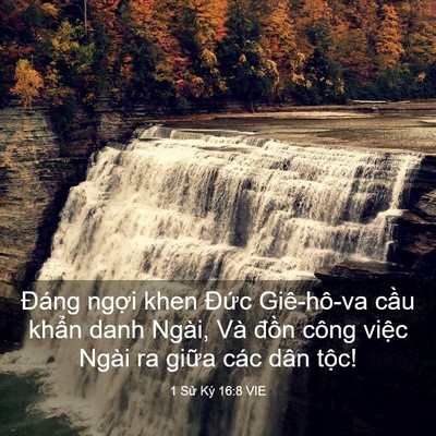 Picture 03 - 1 Sử Ký 16:8 VIE - Đáng ngợi khen Đức Giê-hô-va cầu - Bible Verse Picture