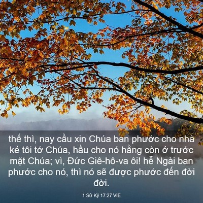 Picture 03 - 1 Sử Ký 17:27 VIE - thế thì, nay cầu xin Chúa ban phước cho - Bible Verse Picture
