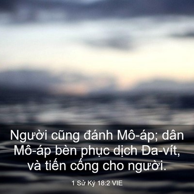 Picture 03 - 1 Sử Ký 18:2 VIE - Người cũng đánh Mô-áp; dân Mô-áp bèn - Bible Verse Picture