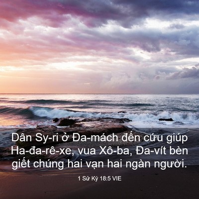 Picture 03 - 1 Sử Ký 18:5 VIE - Dân Sy-ri ở Đa-mách đến cứu giúp - Bible Verse Picture