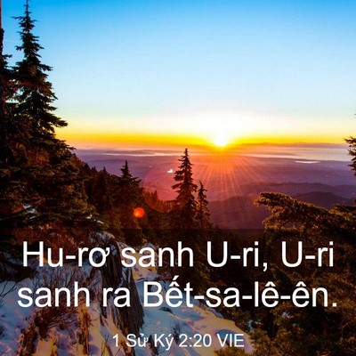 Picture 03 - 1 Sử Ký 2:20 VIE - Hu-rơ sanh U-ri, U-ri sanh ra - Bible Verse Picture