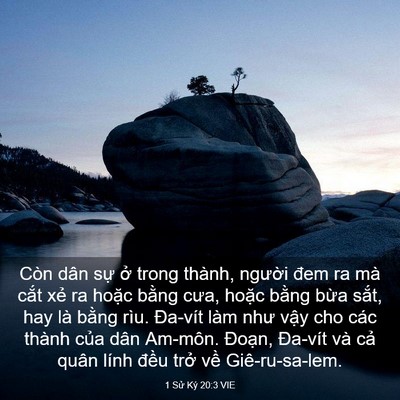 Picture 03 - 1 Sử Ký 20:3 VIE - Còn dân sự ở trong thành, người đem ra - Bible Verse Picture