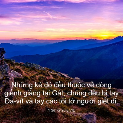 Picture 03 - 1 Sử Ký 20:8 VIE - Những kẻ đó đều thuộc về dòng - Bible Verse Picture