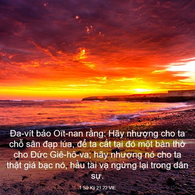 Picture 03 - 1 Sử Ký 21:22 VIE - Đa-vít bảo Oït-nan rằng: Hãy nhượng - Bible Verse Picture