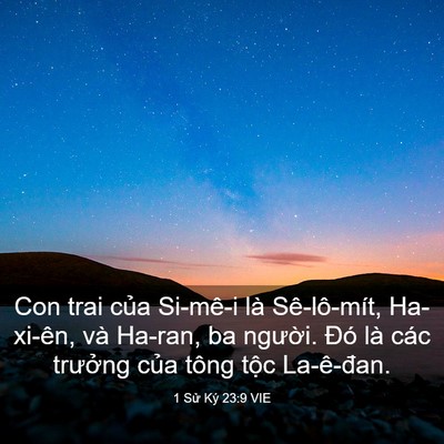 Picture 03 - 1 Sử Ký 23:9 VIE - Con trai của Si-mê-i là Sê-lô-mít, - Bible Verse Picture