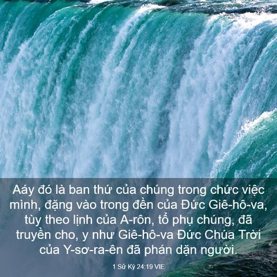 Picture 03 - 1 Sử Ký 24:19 VIE - Aáy đó là ban thứ của chúng trong chức - Bible Verse Picture