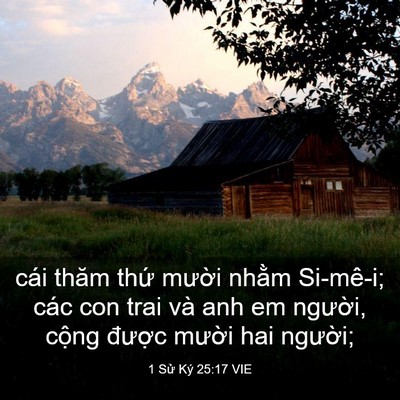 Picture 03 - 1 Sử Ký 25:17 VIE - cái thăm thứ mười nhằm Si-mê-i; các - Bible Verse Picture