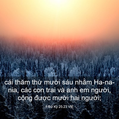 Picture 03 - 1 Sử Ký 25:23 VIE - cái thăm thừ mười sáu nhằm Ha-na-nia, - Bible Verse Picture