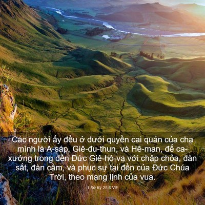 Picture 03 - 1 Sử Ký 25:6 VIE - Các người ấy đều ở dưới quyền cai - Bible Verse Picture
