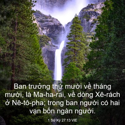 Picture 03 - 1 Sử Ký 27:13 VIE - Ban trưởng thứ mười về tháng mười, - Bible Verse Picture