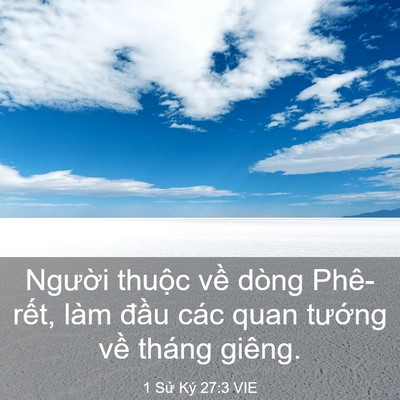 Picture 03 - 1 Sử Ký 27:3 VIE - Người thuộc về dòng Phê-rết, làm - Bible Verse Picture