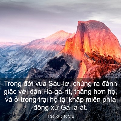 Picture 03 - 1 Sử Ký 5:10 VIE - Trong đời vua Sau-lơ, chúng ra đánh giặc - Bible Verse Picture
